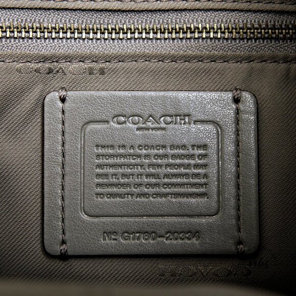 Coach Edie 42 Pebble Leather with Suede Sides Hobo Shoulder Bag Gray Tan - Picture 16 of 16